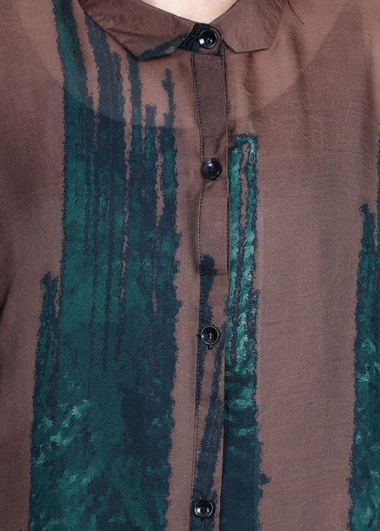 Italian Chocolate Casual Summer Chiffon Vacation Dresses