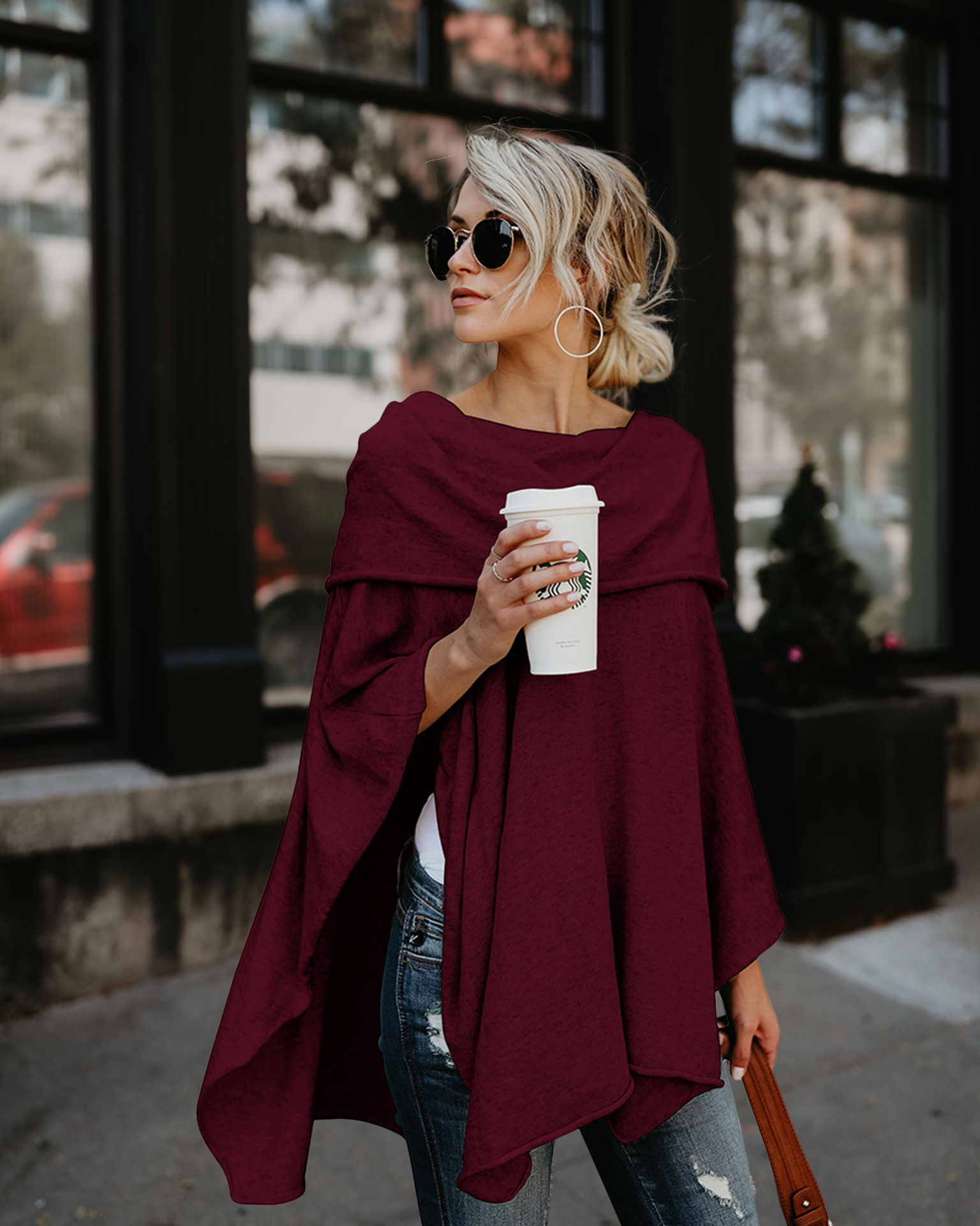 Irregular Off Shoulder Shawl